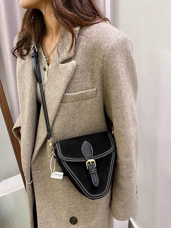 Meilad surcoreano nicho triángulo bolso de hombro para mujeres comercio exterior transfronterizo nuevo retro versátil bolso de mochila coreano