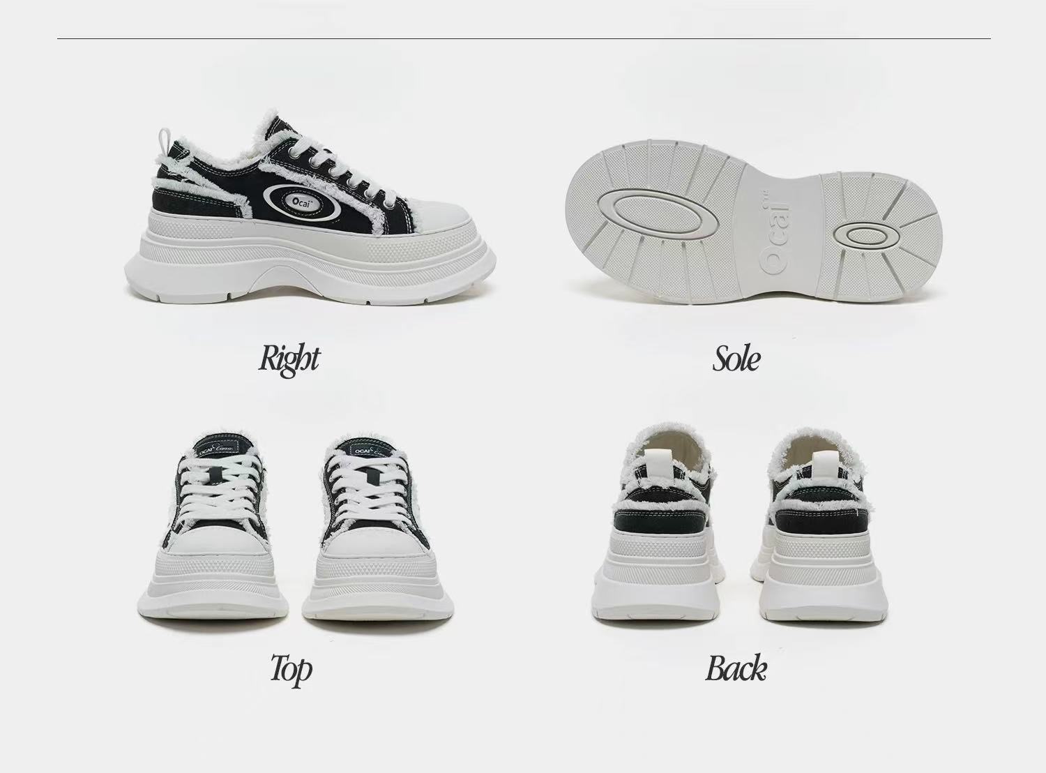 Women's Grey Platform Canvas Shoes Retro Casual High Top Trainers_voghion.com