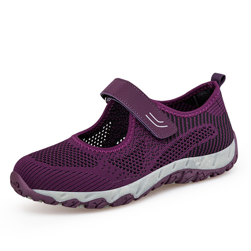 Old people's shoes, women's spring and summer mesh breathable mother's dance shoes, soft sole casual shoes, lightweight walking shoes for the elderly