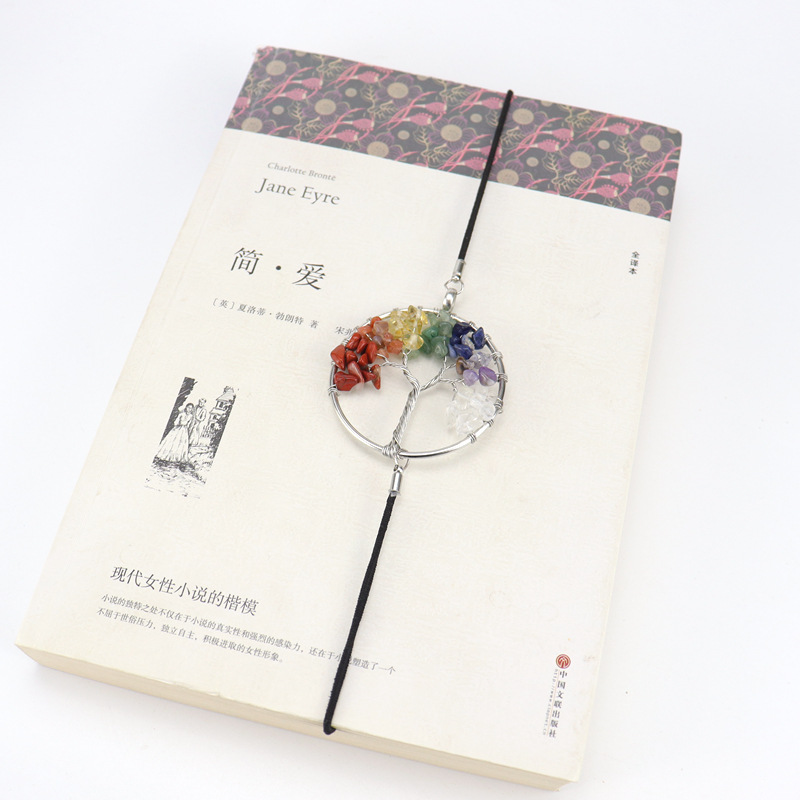 20g Weight Bookmark Stationery Type 1 Piece Quantity Learning, School Occasion Filament, gravel, Copper Wire Material Life Tree Pattern Retro style 1 Piece Life Tree Learning School Filament Gravel Copper Wire Retro Bookmark 2