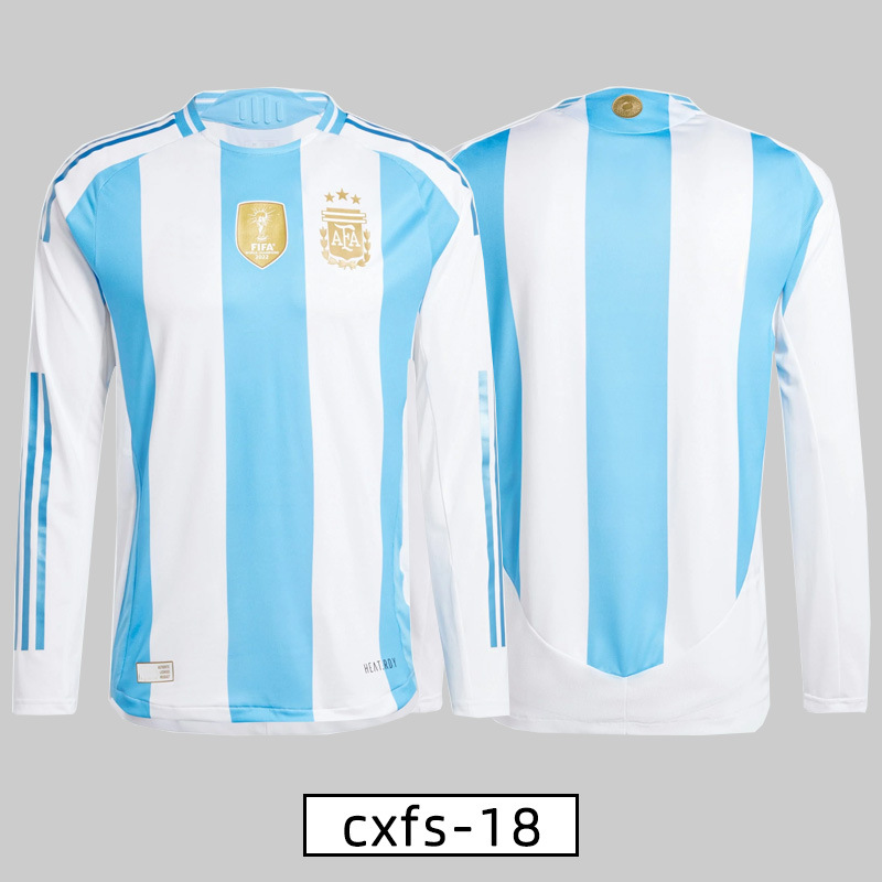 Comercio extranjero transfronterizo para camisetas de fan de manga larga personalizadas otoño y invierno 2025, camisetas de fútbol gruesas, camisetas de fútbol retro