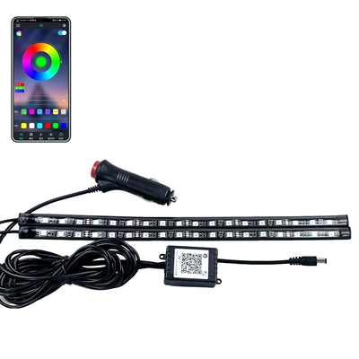 App Colorful Voice Controlled Light Foot – Other lights - 18-lights-drag-two-64-color-app-sound-control-cigarette-lighter-12v-bagged