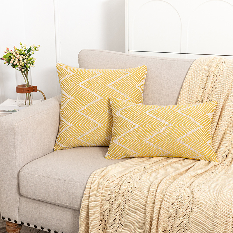 Federa decorativa per cuscino in jacquard di cotone e poliestere semplice e moderno di vendita calda transfrontaliera_voghion.com