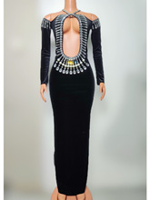 欧美优雅晚会女歌手演出服闪亮水钻性感镂空显瘦连衣裙派对晚礼服