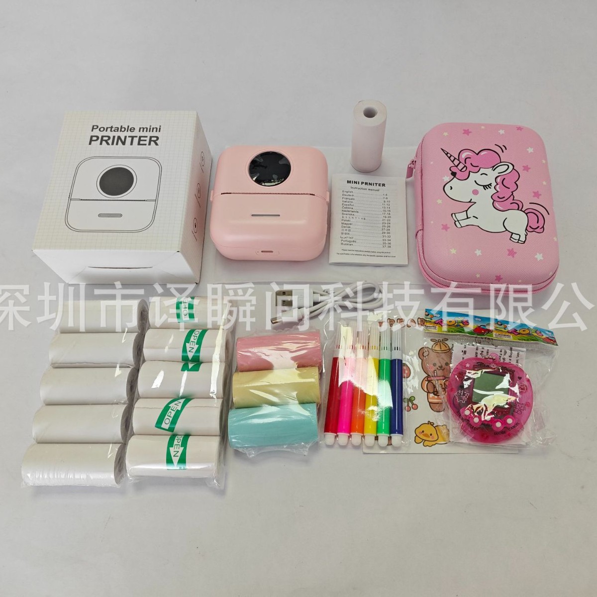 X5 핑크 [감열지 1롤 + 감열지 5롤 + 스티커 5롤 + 컬러지 3롤 + 수채펜 6개 + 스티커 + 보호케이스 + 게임기]