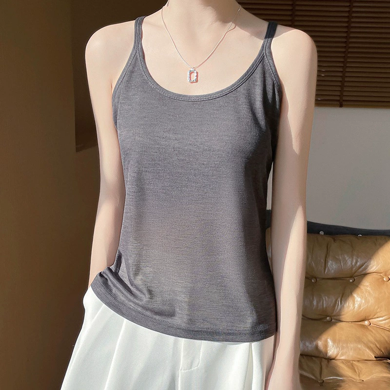 Новый камвольный жилет с U-образным вырезом весной и летом 2025 года