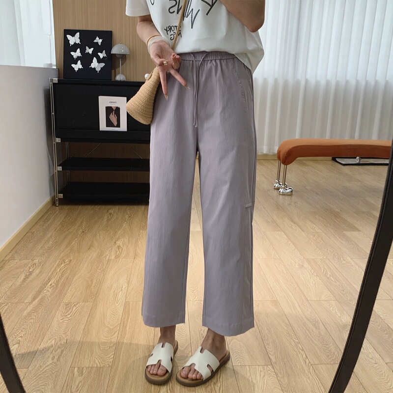 7A Black Technology! Anti-Wrinkle Ultra-Titanium Loose Straight Casual Pants for Women, 2026 Summer Thin Style Pants, Slimming Harem Pants