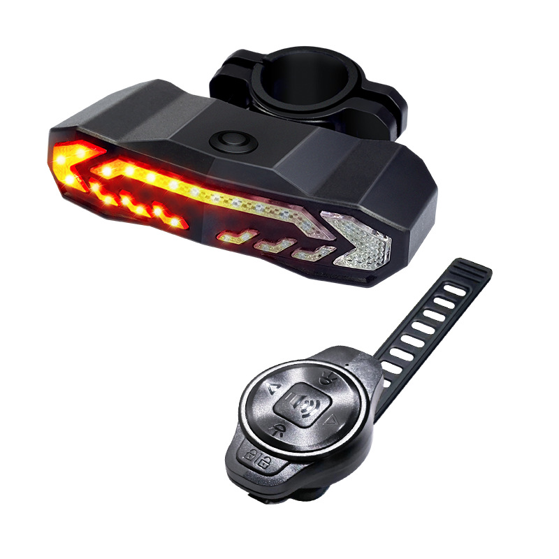 Bicicleta inteligente freno cola luz USB carga sirena al aire libre noche equitación bicicleta de montaña dirección LED cola luz impermeable image 7
