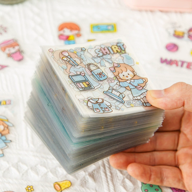 100 неповторенных мультяшных ПЭТ стикеров ручной счет Гугу Карты Декоративный материал Симпатичные diy девушки стакан коллаж