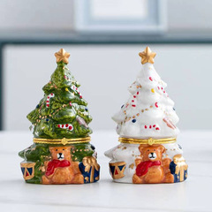 外国貿易は欧米の陶磁器の首飾りの箱のクリスマスツリーの熊の香薫のろうそくの家庭の工芸品の家庭の置物を輸出します。