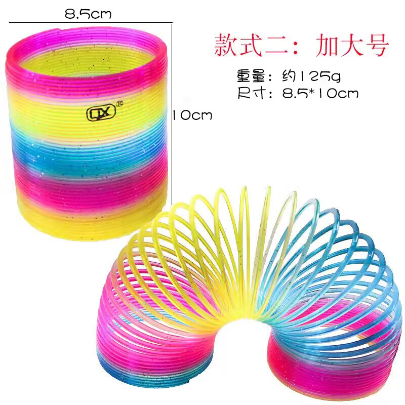 Extra Large Educational Rainbow Ring Children's Magic Spring Ring Independent Net Pack Stacking Stall Hot Selling Decompression Toys