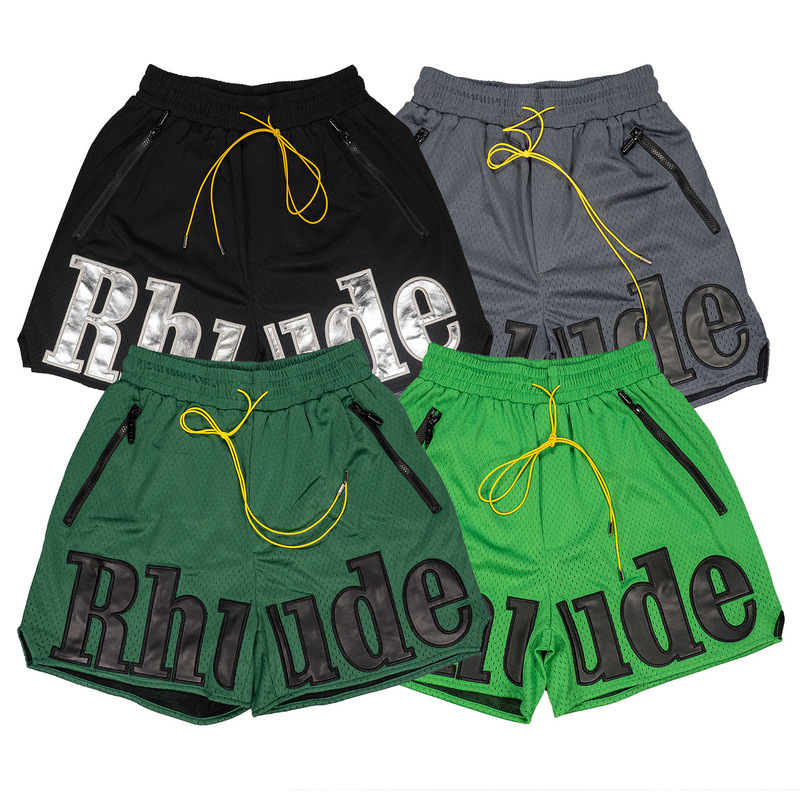 Rhude American Street Patch Embroidered Mesh Basketball Pants Summer Loose Breathable Men's and Women's Casual Shorts Pants Rhude American Street Patch Embroidered Mesh Basketball Pants Summer Loose Breathable Men's and Women's Casual Shorts Pants