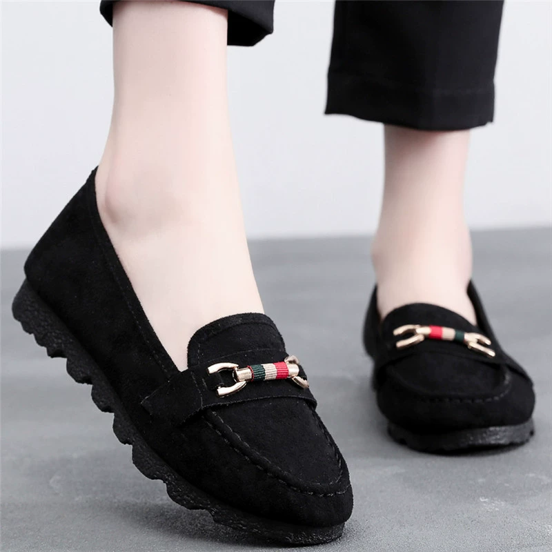 Старые Beijing cloth shoes женские однотонные обувь бобы обувь 2024 новое однофутовое плоское материнская обувь мягкий квадратный рот весна и лето