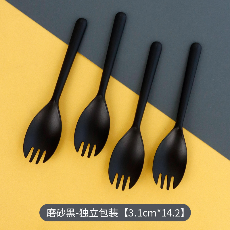 검은색 포크와 스푼 100개