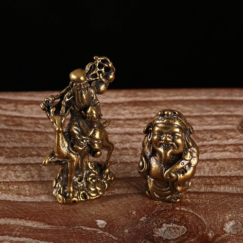 Manufacturer wholesale brass solid God of Wealth crafts God of Wealth ornaments desktop decoration small ornaments Buddha statue decorations