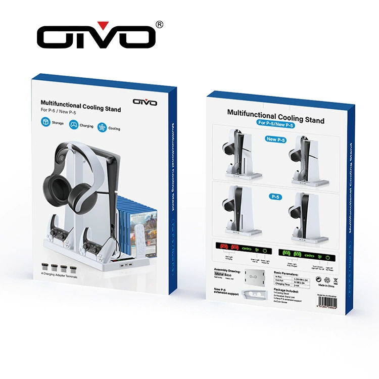 OIVO [PS5 SLIM主机风扇散热底座PS5轻薄款通用款卡碟耳机收纳支架]