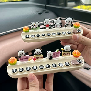 Müvəqqəti parkinq nömrə nişanı, yaradıcı şirin panda avtomobil mobil telefon nişanı