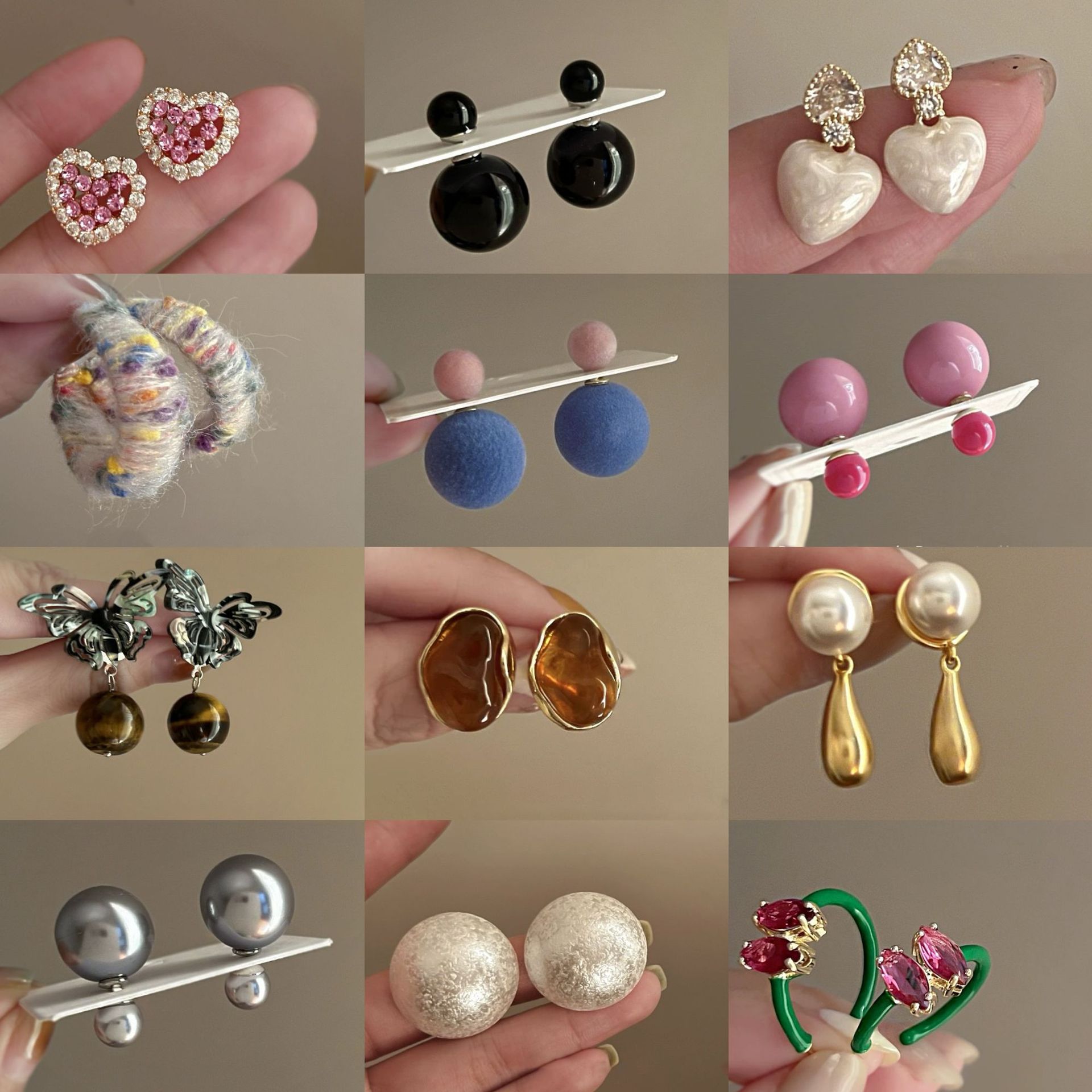 Genuino oro electrochapado aguja de Plata Perla pendientes redondos nicho elegante todo-fósforo pendientes Luz de lujo de alto grado pendientes retro para las mujeres