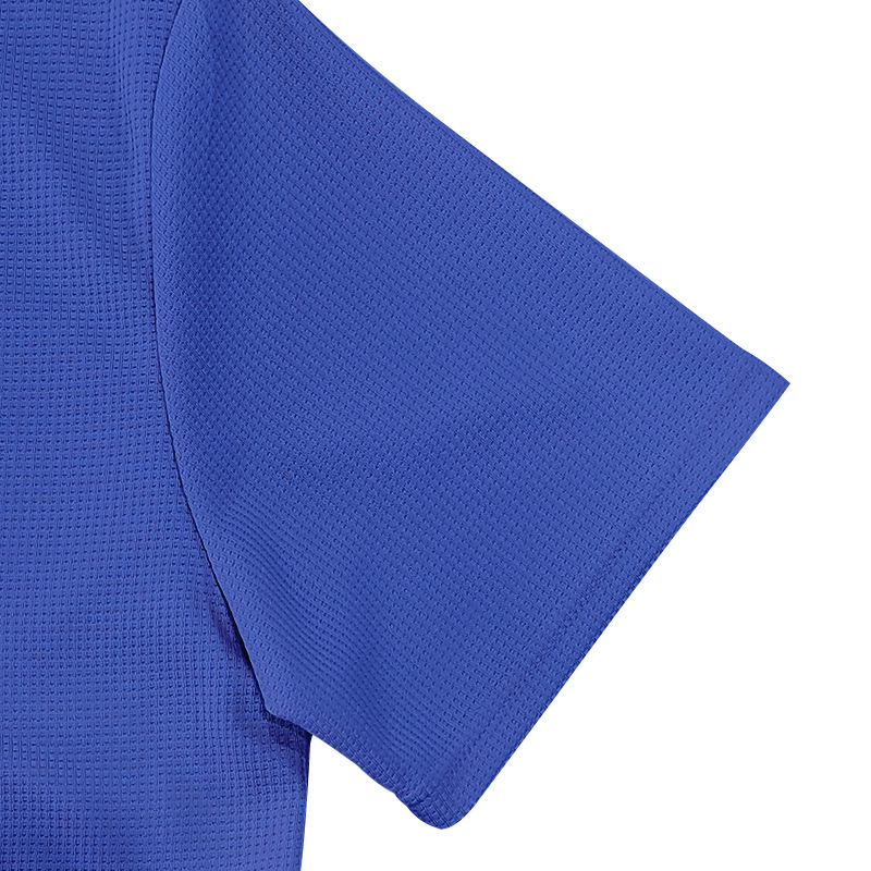 Men's American Style Relaxed Fit Summer Waffle Knit Polo Shirt And Shorts Set, Casual Breathable Two-Piece Outfit_viptrois.com