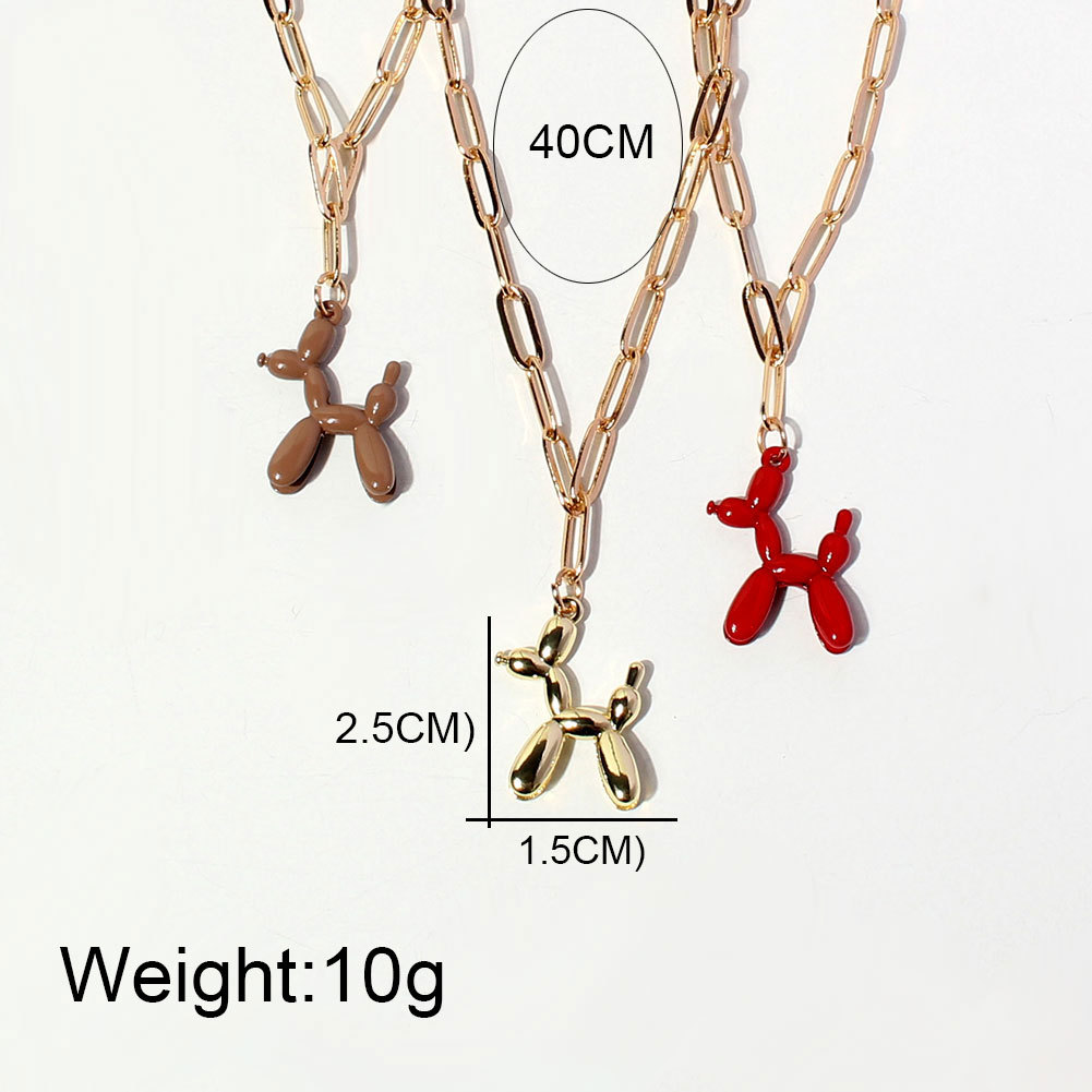 simple style necklace retro personality trend dog pendant hip hop necklace