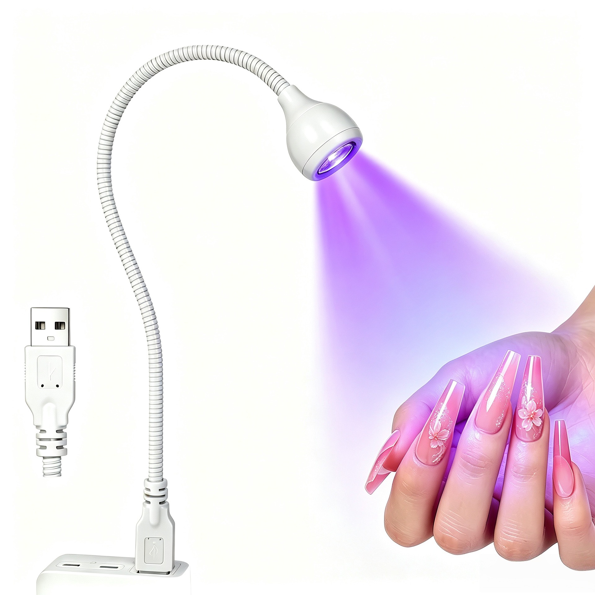 Lámpara de manicuría 395 lámpara de luz púrpura de manicuría lámpara de fototerapia de clip de luz de noche esmalte de uñas UV lámpara de curado de manicuría lámpara de horno