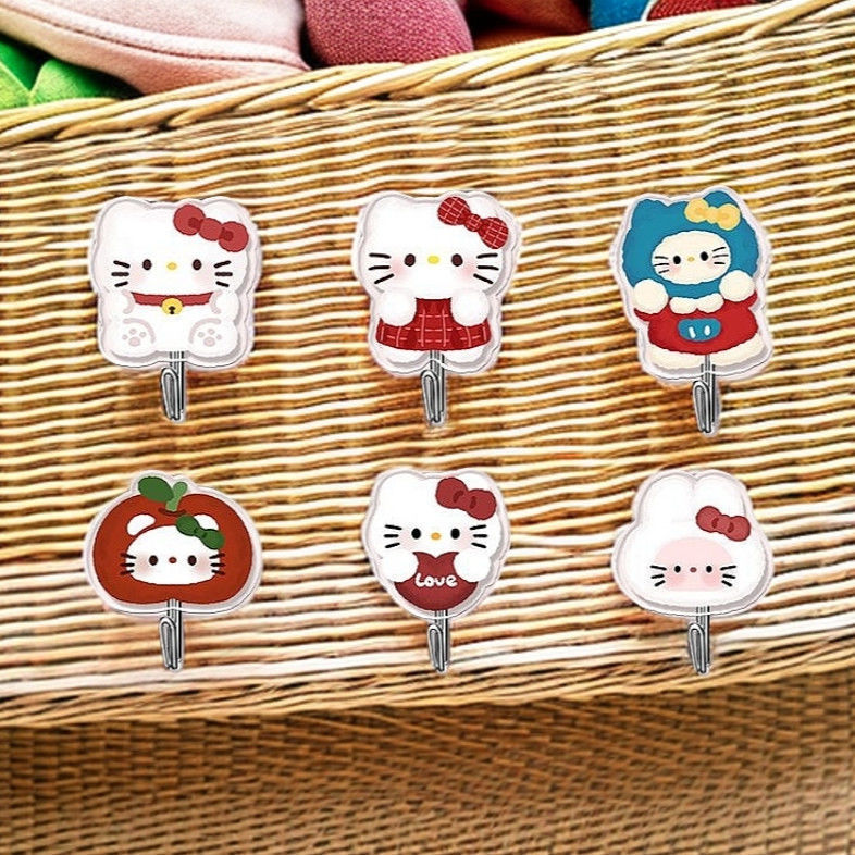 Sanrio Sticky Hook Cartoon Bathroom Hook Cute Acrylic Traceless Punch-Free High-Looking Girl Heart Gift Sanrio Sticky Hook Cartoon Bathroom Hook Cute Acrylic Traceless Punch-Free High-Looking Girl Heart Gift
