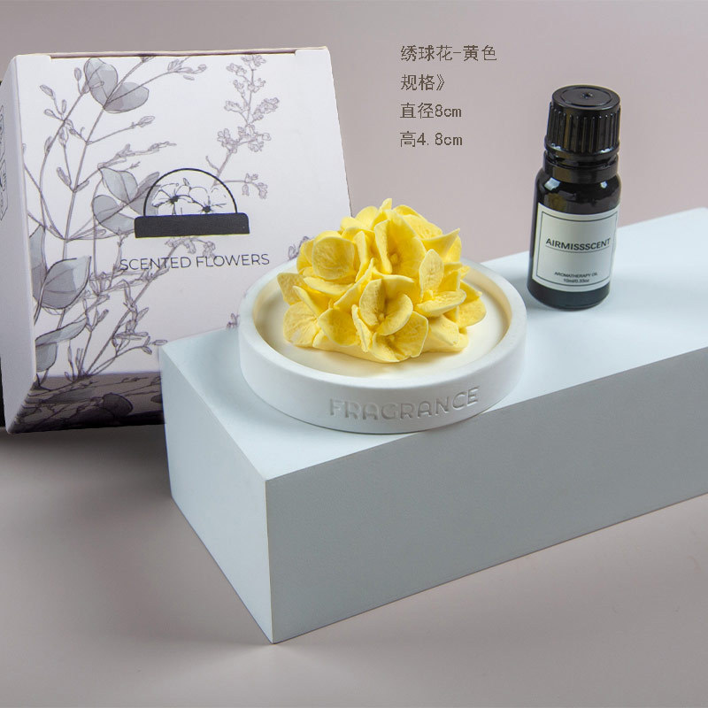 卸売り刺繍花香薫石膏拡香石高級感室内持続家庭用アロマ香薫置物お土産|undefined