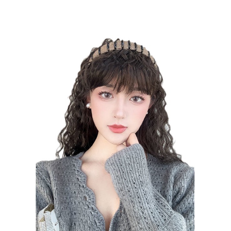 Perruca de cabello de mujer, banda de cabello integral para cubrir la parte superior del cabello blanco, aumento de cabello, trenzas de cabello real, frente, pestañas.