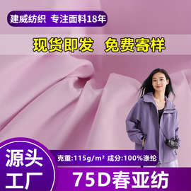 75D平纹防水春亚纺风衣面料夹克冲锋衣羽绒服棉服里布箱包布料