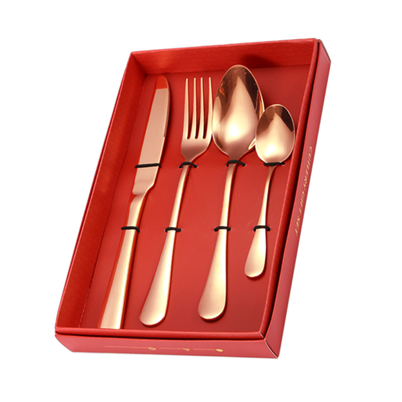 로즈 티스푼 4종 세트(빨간색 상자)