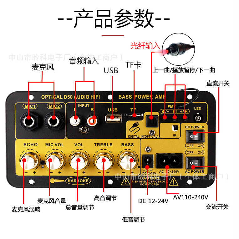 Bluetooth デジタルアンプボード光ファイバーホームサブウーファーオーディオアクセサリー hifi ホームカラオケ 24v クロスボーダー供給|undefined