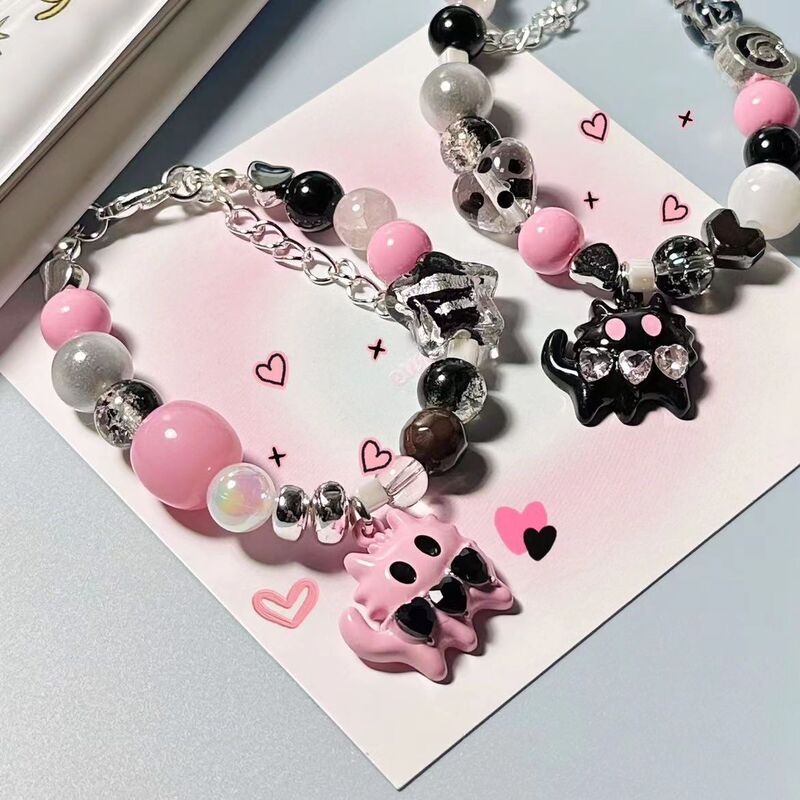 New Cat Beaded Bracelet for Women Ins Niche Fashion Design Sweet and Cute Girly Style Versatile Bracelet New Cat Beaded Bracelet for Women Ins Niche Fashion Design Sweet and Cute Girly Style Versatile Bracelet
