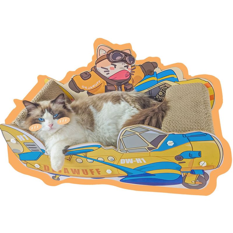 波形紙猫爪とぎボード、猫の巣、壁掛け式、耐傷性、脱落防止、漫画風大型猫用おもちゃボール、厚みのある|undefined