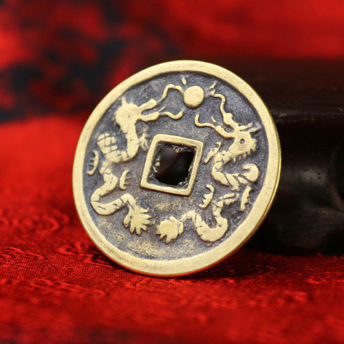 Antique Coin Copper Money Big Copper Money Golden and Jade Fill the Hall Five Blessings Arrive Gate of Eight Trigrams Peace Accessories