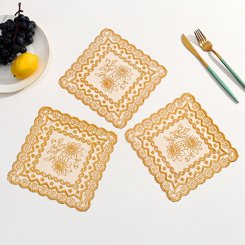 20CM cuadrado PVC estampado almohadilla de platos almohadilla de taza almohadilla de platos almohadilla de cocina almohadilla de almohadilla de almohadilla europea almohadilla aislante al por mayor