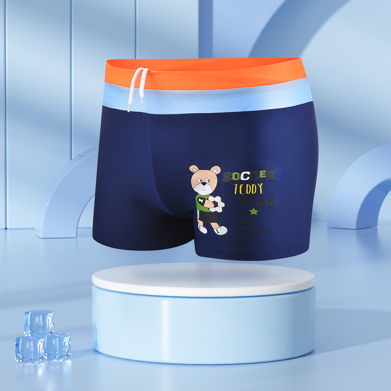 Bañador para niños de dibujos animados impreso moda Bañador boxeador infantil mediano y grande para niños cómodos pantalones cortos de playa de poliéster de secado rápido para niños