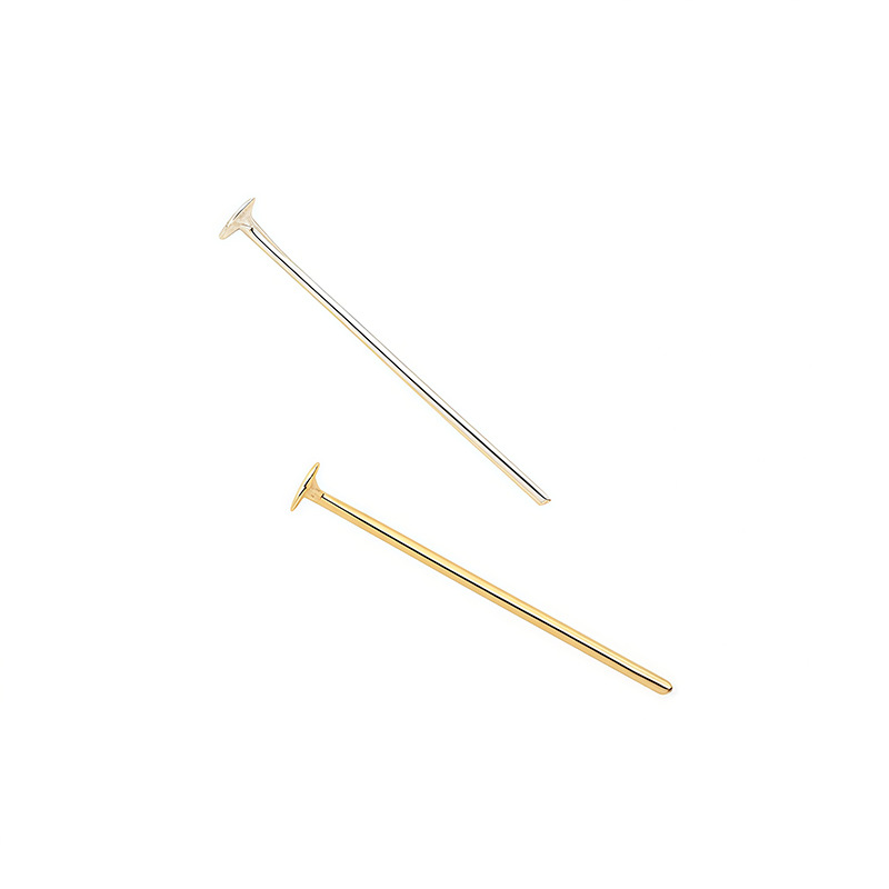 T-shaped needle flat needle electroplating 16k color retention T-shaped needle DIY handmade beaded connection needle jewelry accessories material wholesale