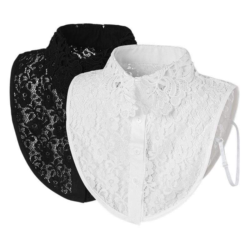 Women's Fake Shirt Collar, Fake Collar, Fashionable Lace Cut Out Fake Collar, White Shirt Decoration, Versatile Collar