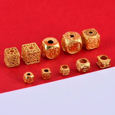 Zərgərlik ara hissələri — Copper-Plated 24K Real Gold Square