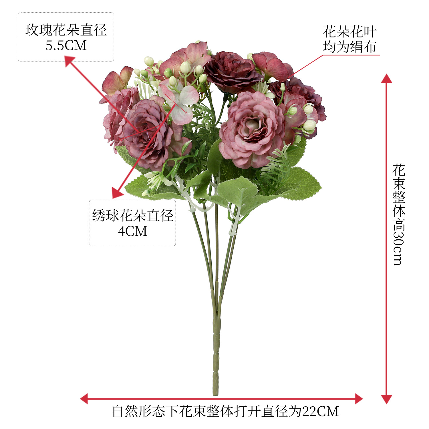 Flores artificiales, ramo decorativo, flores de plástico, rafia, peonía, rosa, arreglo floral, ramo individual, flores secas artificiales, decoración para sala de estar