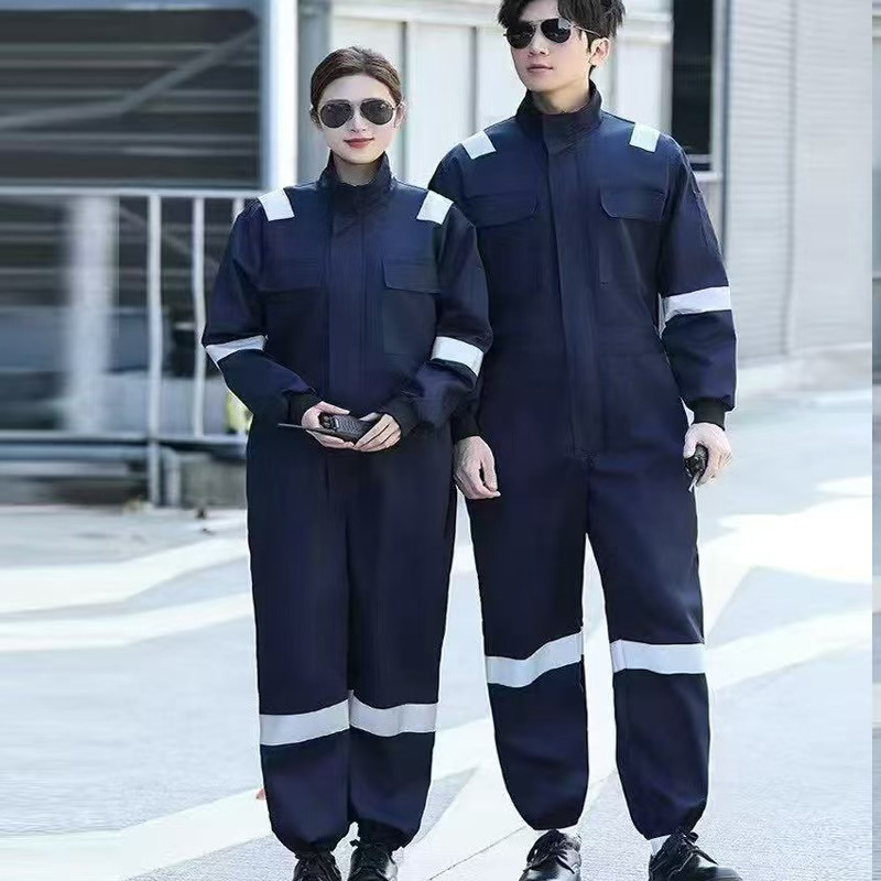 Primavera y otoño ropa de trabajo antiestática de manga larga ropa de protección contra el trabajo tira reflectante resistente al desgaste a prueba de suciedad ropa de protección contra el polvo