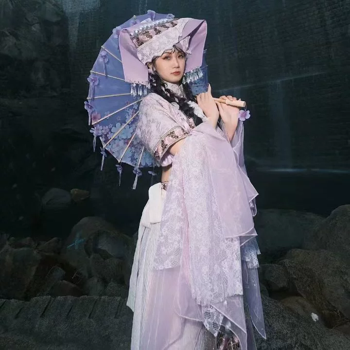 Национальный стиль Чжуан Ханфу Авиационная фотография Древний стиль набор 2024 Китайский стиль девушки кружево милое