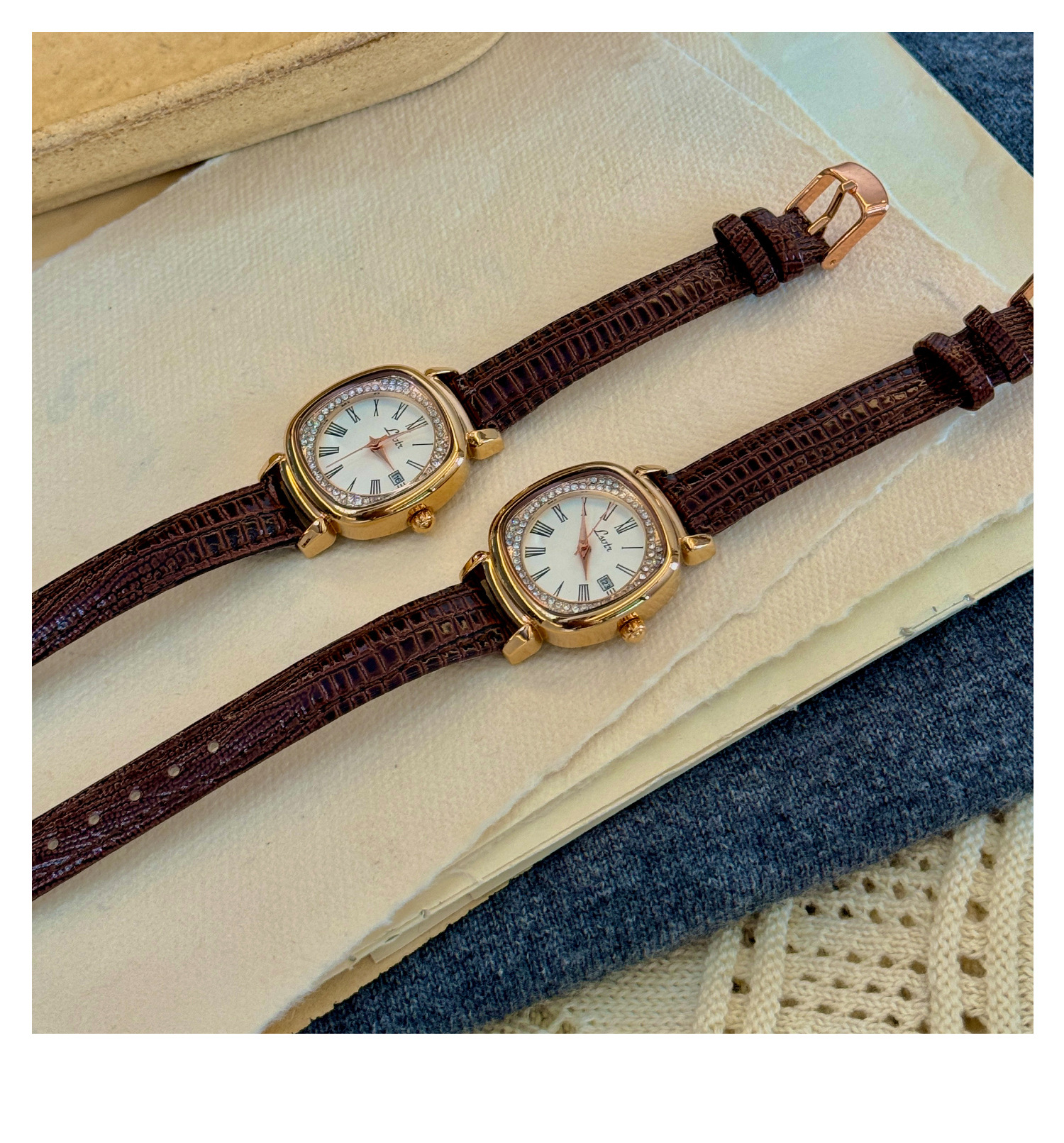 Casual Belt Buckle Solid Color Quartz display picture 6
