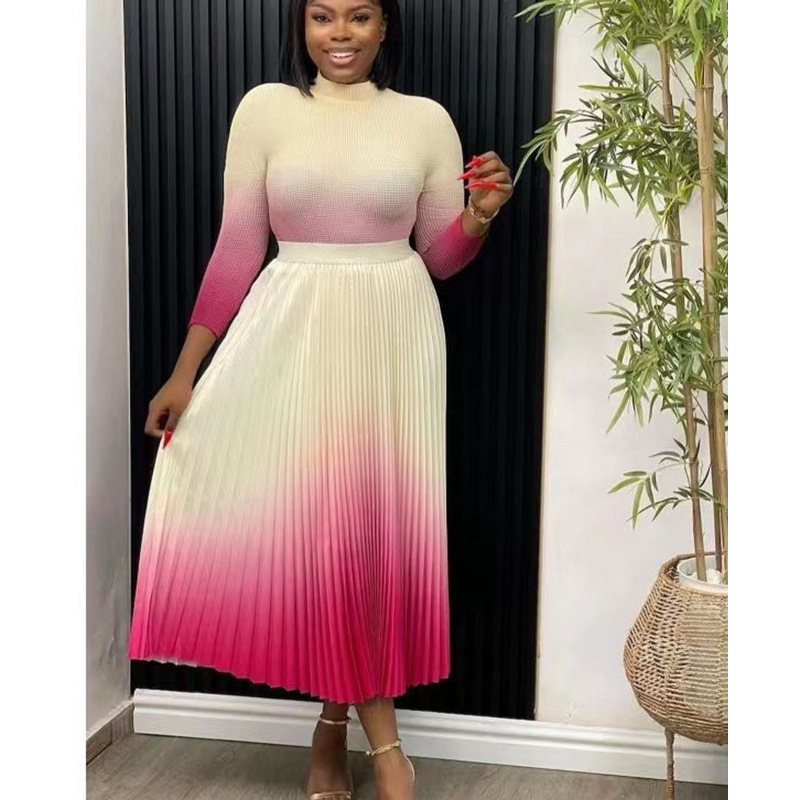 오프화이트 플리츠 수트 스커트