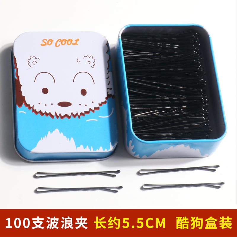 Clipe de cabello negro, clipe de cabello fijo, clipe de cabello, clipe de cabello, clipe de acero en forma de U