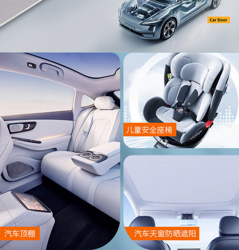Cross-Border Knitted Fabric Car Headliner Replacement, Car Roof Interior Modification, Door Panel Replacement Fabric with Sponge