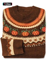 V 71165 Halloween Pumpkin Jacquard Sweater �Ϲ��Ứë��