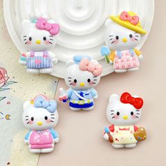 卡通中卡变装猫咪树脂配件diy手工发夹手机壳冰箱贴钥匙扣饰品配