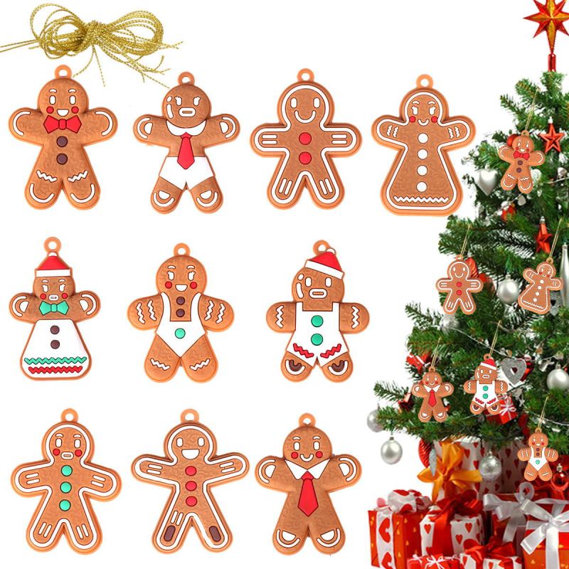 クリスマスツリー装飾ペンダントクリスマスジンジャーブレッドマンオーナメントジンジャーブレッドマンテーマパーティーハンギングペンダントギフト|undefined