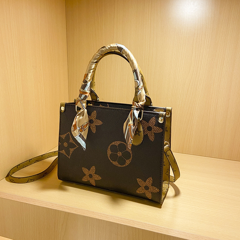 Retro old flower big bag female 2021 new...